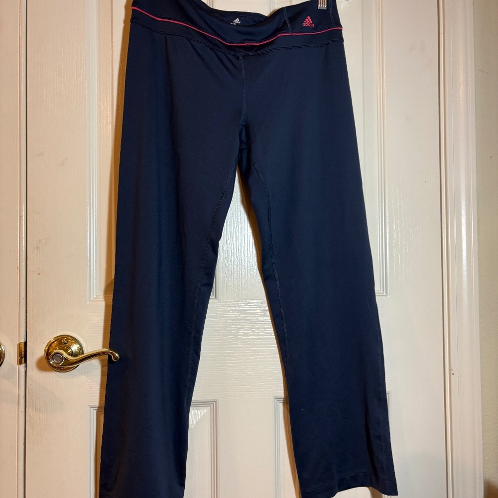 Women's Adidas Wide Leg Navy Pants